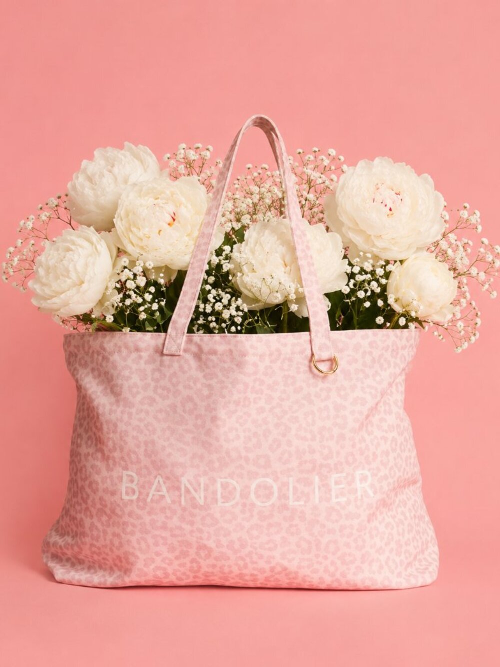 NWT Bandolier Pink Leopard/Gold Print Tote Bag